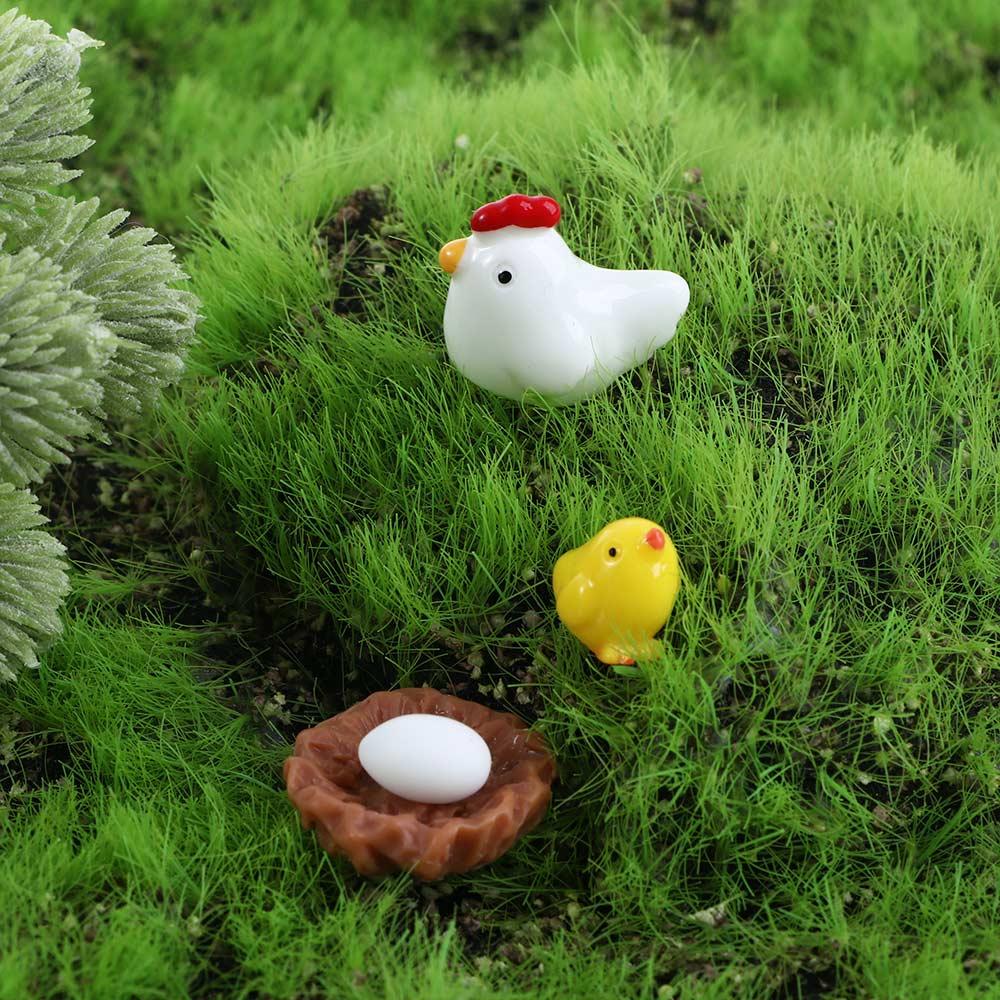 Lovely Cute Micro Landscape Mini Tiny Hen Chick Egg Henroost Figurine Decoration Ornament Miniature