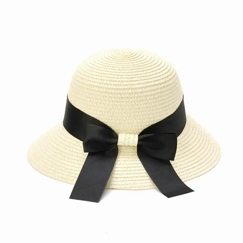 2pcs Summer Sun Protection Hat for Mother&Kids Travel Sunscreen Sun Hat Straw Hat Children's Korean Version Girls Beach Dome Hat