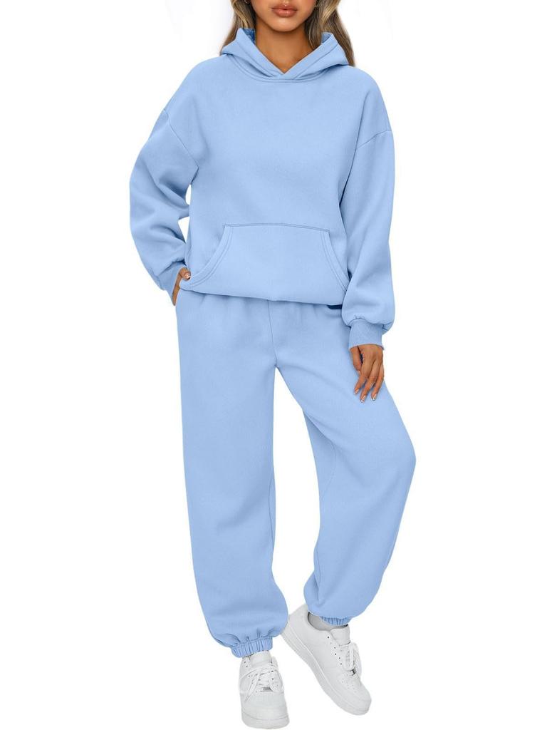 Women's Fall/Winter Casual Two-Piece Set Hooded Sweatshirt and Sweatpants