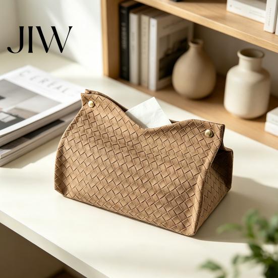Reusable Bathroom Napkin Holder PU Leather Tissue Box Holder, with Snap Design, Portable Foldable Durable Kitchen Paper Organizer Facial Dispenser,