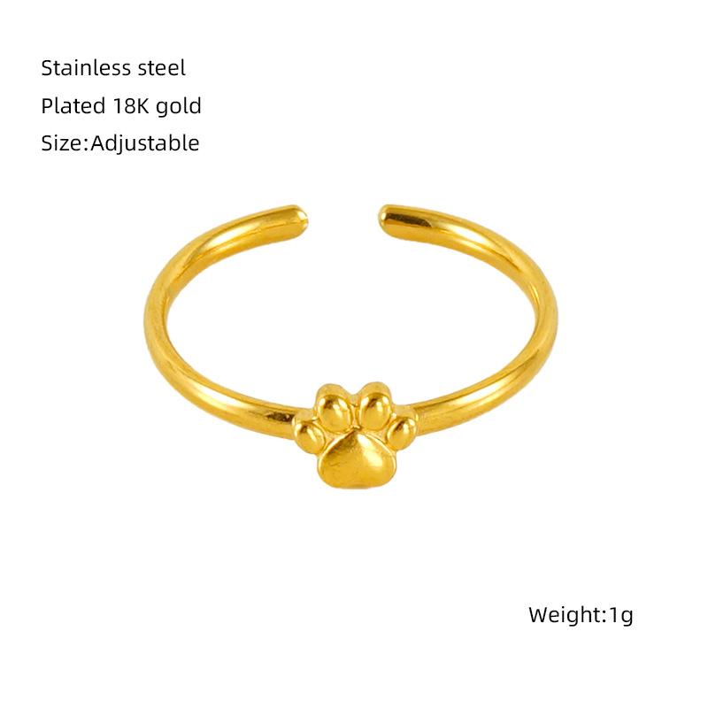 

Новое модное кольцо из нержавеющей стали с простым кошачьим когтем, универсальное кольцо премиум-класса из титановой стали 18 карат, регулируемое для женщин Opening adjustable золотой