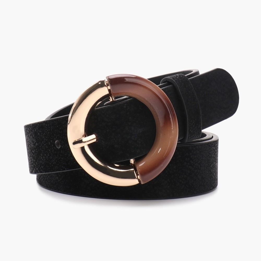 Alloy Metal Buckle Decorative Waistband Gradient Round Ring Buckle Versatile Waist Strap  For Women