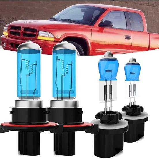 Halogen Headlights Fit For Dodge Dakota 1997-2004 Headlight Bulbs,9007/HB5 High/Low Beam + 880/881/H27 Fog Light Bright Light Combo,Plug And
