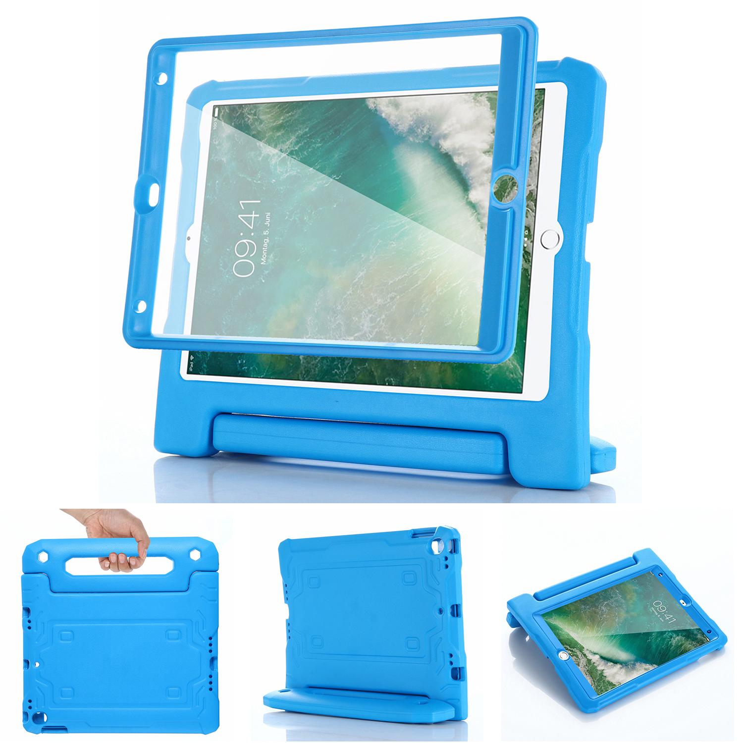 

For iPad Air (2013)/Air 2/iPad 9.7-inch (2017)/(2018) Case EVA Kickstand Tablet Cover with PET Screen Film Blue