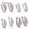 DIY Women's Earring Making Supplies 18K Gold Plated Creative Inlaid Zircon Earwire Fasteners Earring Hooks Accessories
