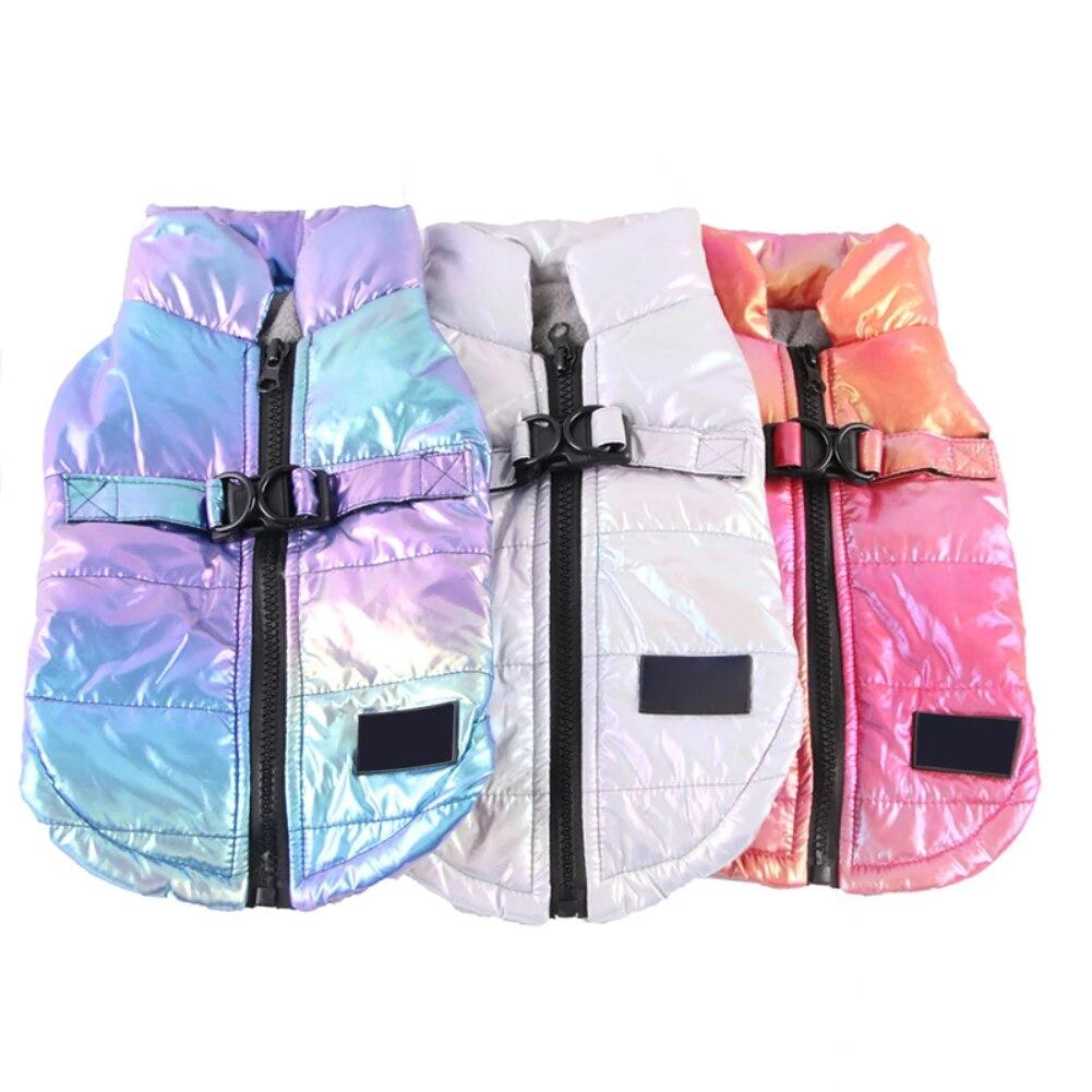 Fargerike hundejakkeklær vintervarme, vanntett kjæledyrpolstret vestfrakk for Chihuahua Yorkshire kjæledyrvalphundeklær