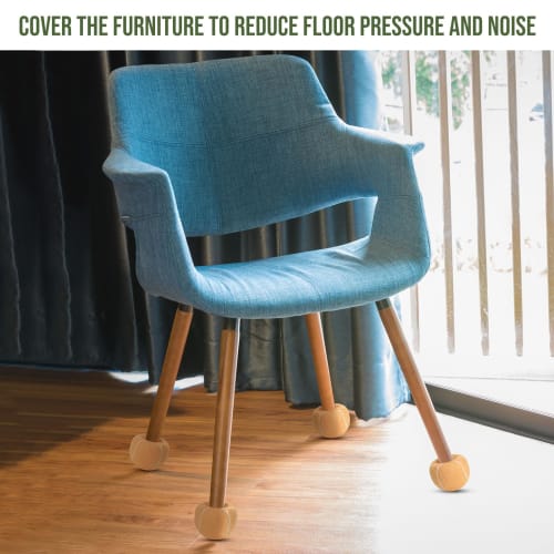 24 Pre-Cut Tennis Balls, Furniture Leg and Floor Protection for Chairs and Desks, Furniture Tennis Balls, Chair Feet, Long-Lasting Foot Covers (Beige)