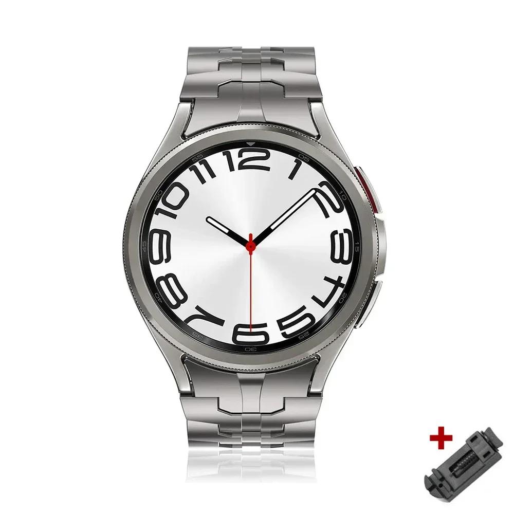 Stainless steel no gaps bracelet for Samsung Galaxy Watch 7 4 5 6 classic 47mm 43 42 46mm 45mm titanium color strap 40 44mm band