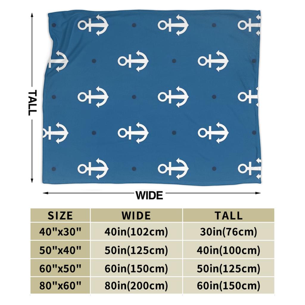 Warm Soft Blanket Students Camping Nautical Anchor Boat Bedding Throws FlannelFor Living Room Street Trend Sofa Bed Cover