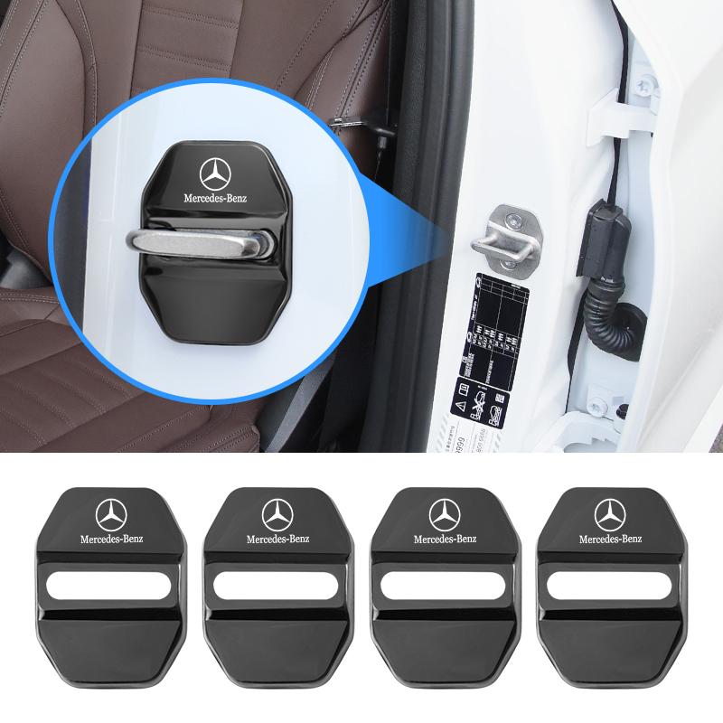GLC GLB 4Pcs Titanium Alloy Car Door Lock Protective Cover For Mercedes Benz AMG W206 W204 W205 W212 W213 W221 W222 W223 W251 W
