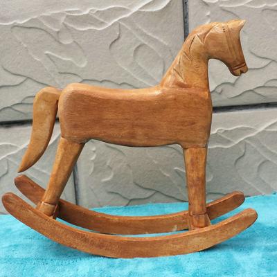 Creative Carving Wooden Rocking Horse DIY Handmade Craft for Children Kids Birthday Decoration Childhood Gift Wedding Home Decor