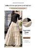 Women's French Ruffled Chiffon A-Line Dress - Slimming High Waist Fairy Skirt for Spring 2026