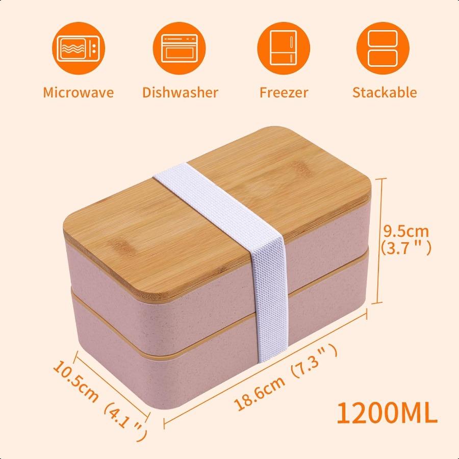 

Бенто-бокс Ланч-бокс для взрослых с разделителями Розовый пластик United States