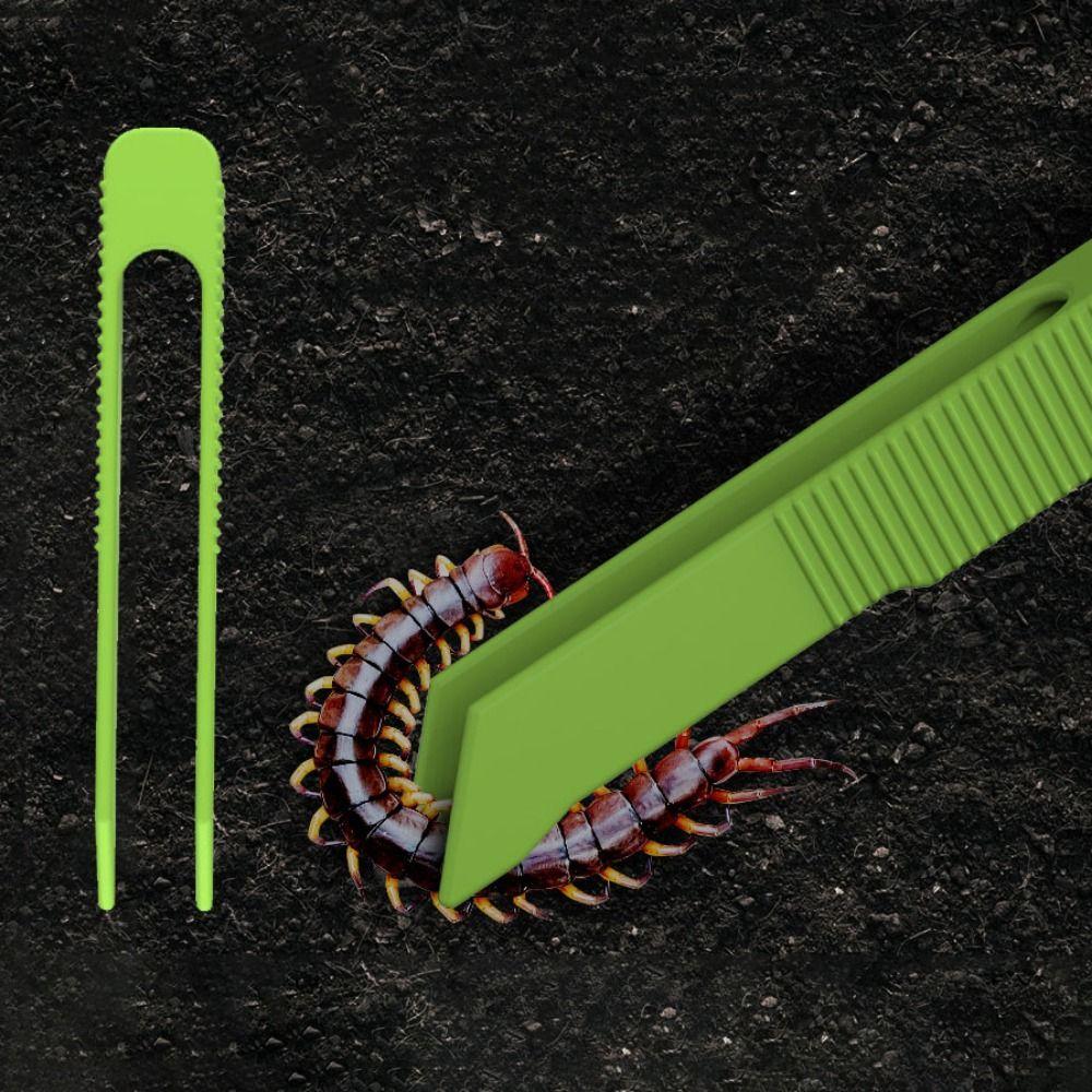 

Green Reptile Box Cleaning Tools Anti-slip Lizard Tweezers Pet Feces Cleaning Shovel Spider