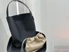 Genuine Leather Tote Bag, Textured Cowhide Underarm Bag, Niche Commuting Single Shoulder Mother Bucket Bag, Large Capacity