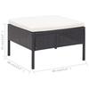 6 Piece Garden Lounge Set with Cushions Poly Rattan Black