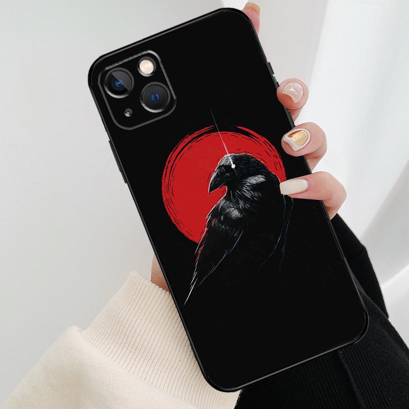Crow Raven Dark Skull Case For iPhone 12 11 13 14 15 16 Pro Max Mini Cover For iPhone XR X XS Max Plus Phone Case