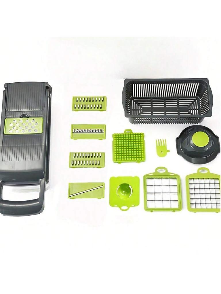 14pcs Vegetable Chopper Multifunctional Fruit Slicer Manual Food Grater Vegetable Slicer Cutter With Container  Kitchen Gadgets