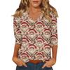 Women's Casual Fashionable Sexy Comfortable V-Neck Christmas Three-Quarter Sleeve Top