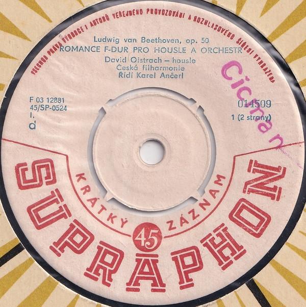 

7inch Record ESKA FILHARMONIE Romance Fdur Pro Housle A Orchestr 014509 SUPRAPHON 1954 Czechoslov Classical Used