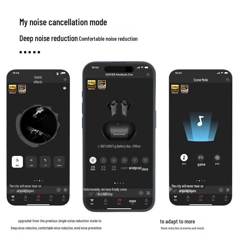 EDIFIER NeoBuds Evo True Wireless Hybrid Noise-Cancelling Earbuds