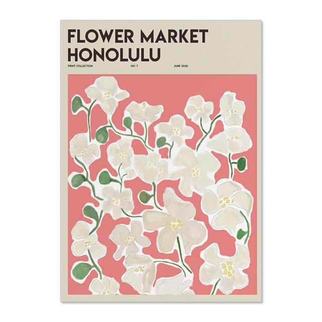 Abstract Flower Market Vintage Watercolor Wall Art Canvas Painting Nordic Posters And Prints Wall Pictures For Living Room Decor No Frame