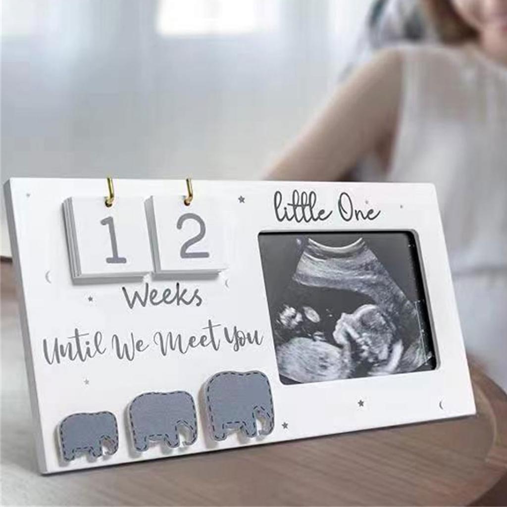 Sonogram Picture Frame Wooden Baby Ultrasound Photo Frame Gender Reveal Pregnancy Announcement Sonogram Photo Frame