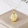 New Trendy Openable Religious Virgin Mary Saint Jude Zircon Photo Box Pendant Necklace for Female Male Daily Party Jewelry