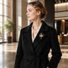 Women's Ballerina Brooch with Rhinestones – Pin for Coat and Jacket