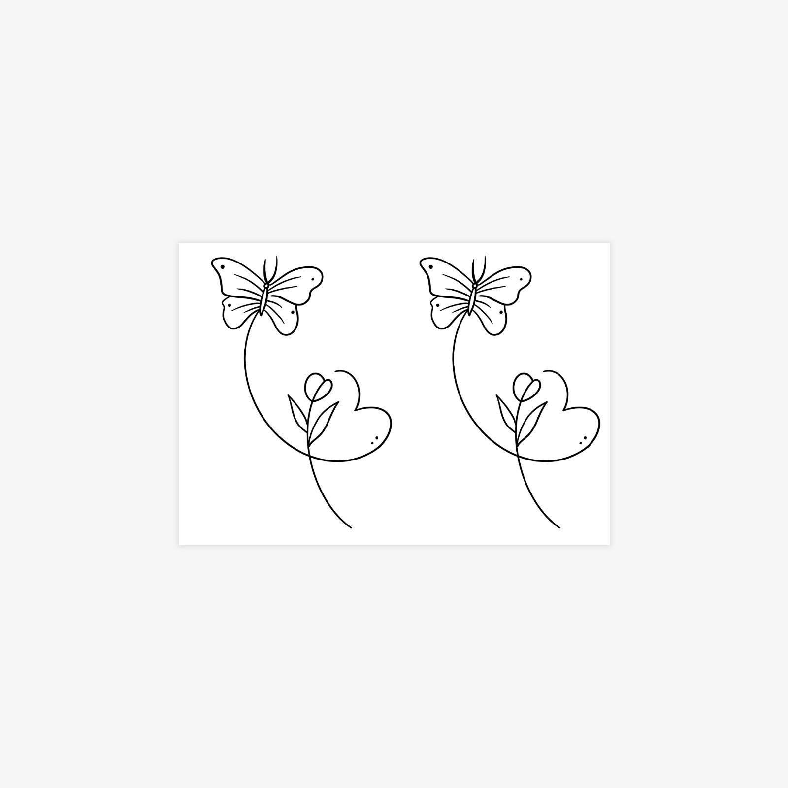 Herbal Butterfly Tattoo Sticker Semi-Permanent Juice Small Fresh Ins Tattoo Sticker Waterproof And Long-Lasting Non-Reflective 10*7