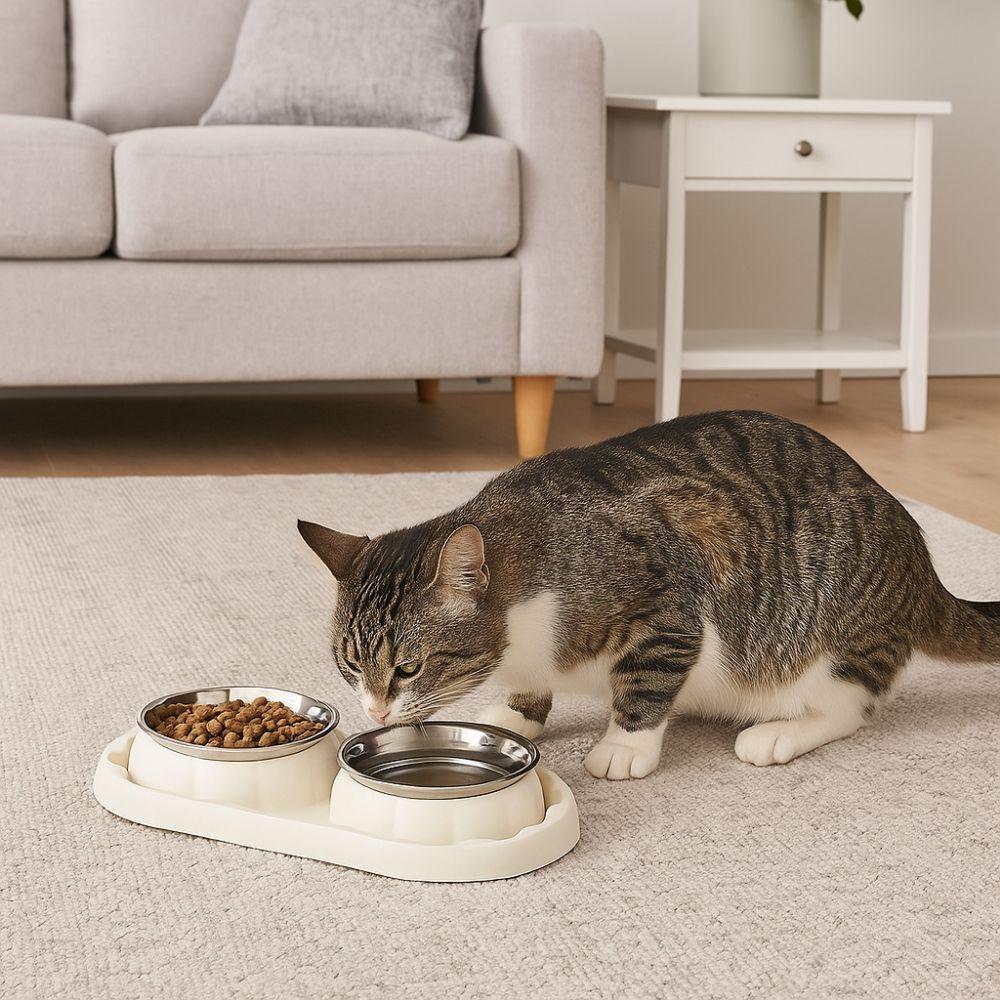 Stainless Steel Pet Food Bowl Leakproof Pet Dog Feeder Simple Dog Food Dispenser  For Cats Dogs