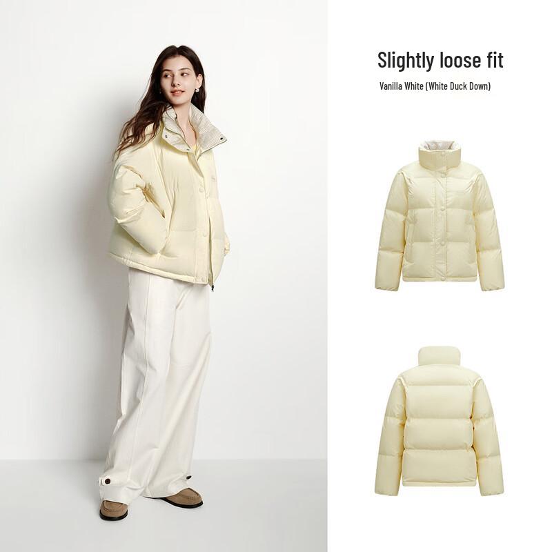 Semir Women's Textured Stand Collar Puffer Down Jacket