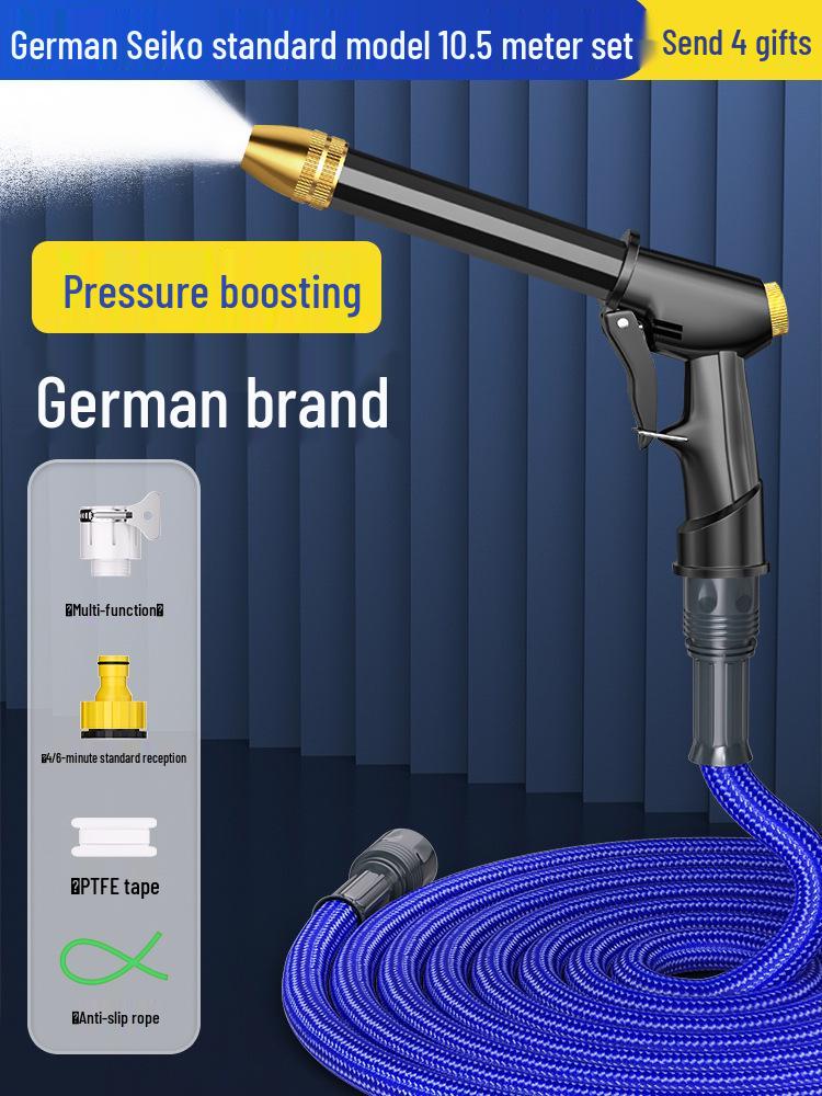 High-Pressure Telescopic Car Wash Water Gun with Soft Hose Nozzle