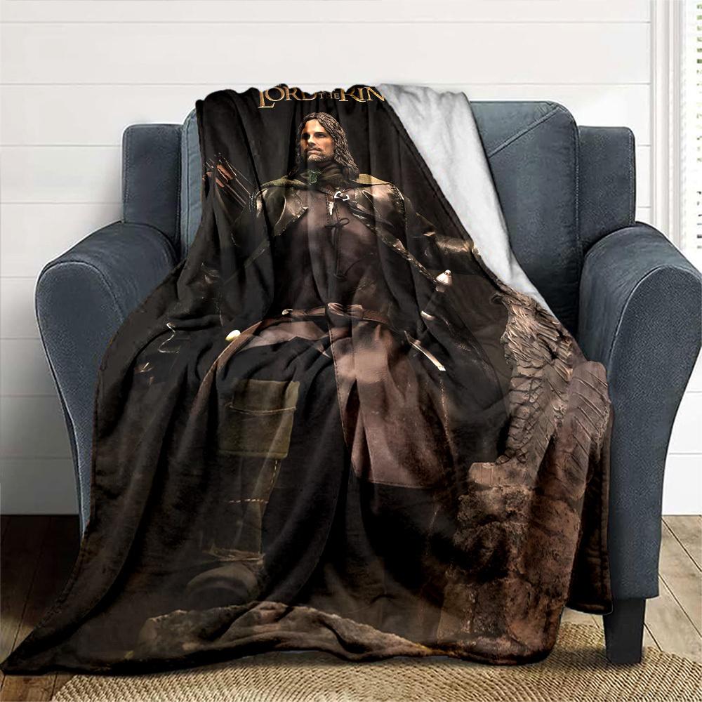 1pc Aragorn Lord of the Rings Flannel Blanket Soft Warm Throw for Home, Office, Travel, All Season Cozy Bedding Gift, Office