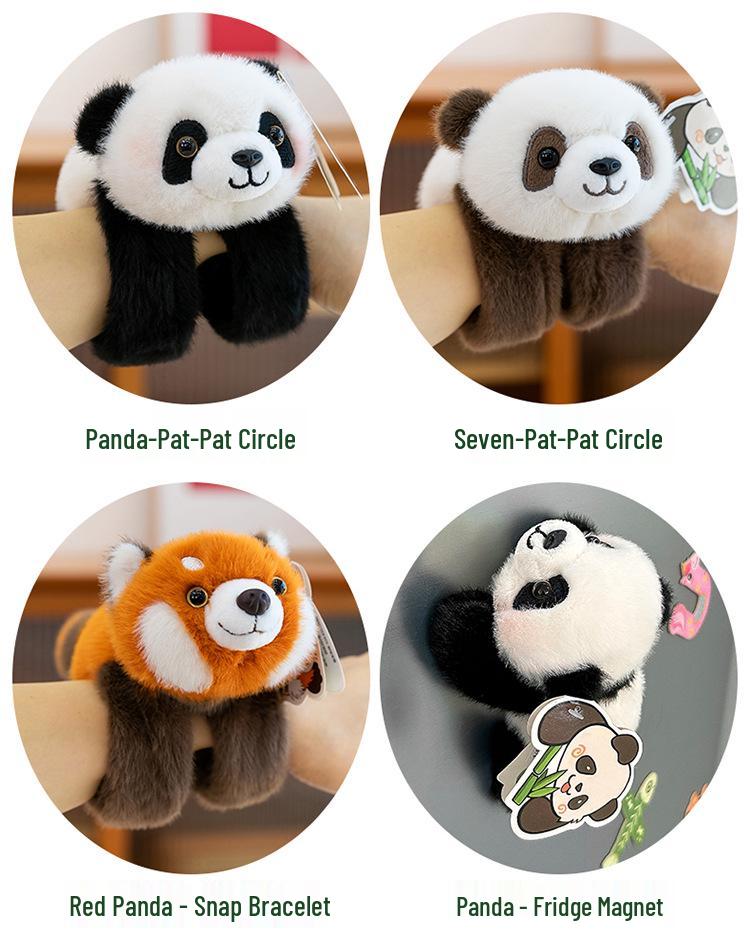 Adorable Panda Snap Bracelet & Magnet Plush Doll Gift for Kids