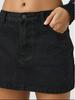 Minigonna Casual Elasticizzata Lavata in Denim Slim Fit da Donna