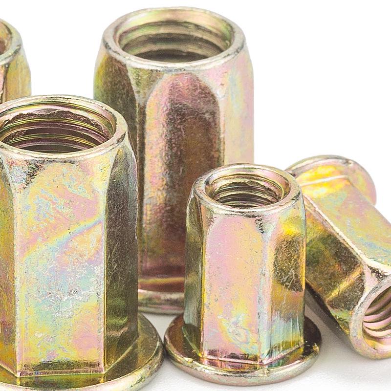 Iron Plated Zinc Hex Rivet Nut - M4/M5/M6/M8.