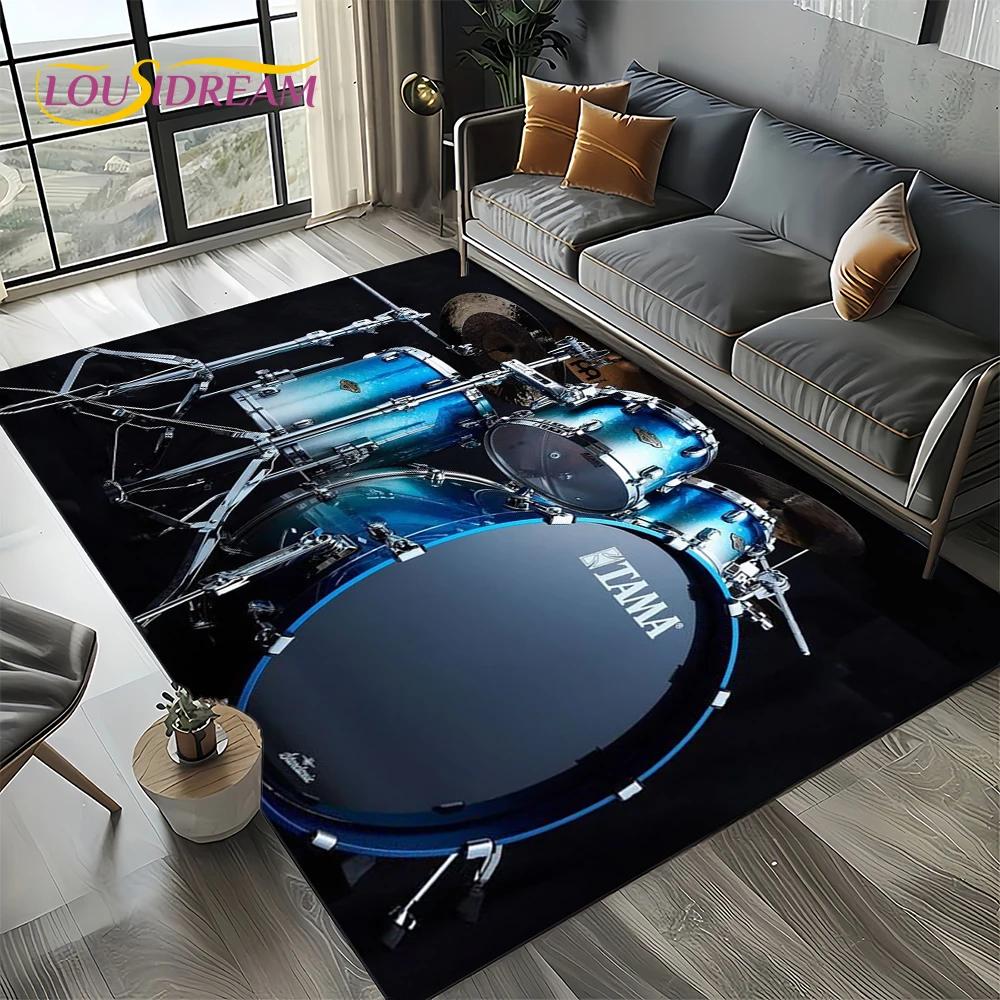 Music Instruments TAMA Drum Kit Drum Set Carpet Rug for Living Room Bedroom Home Sofa Decoration,Kid Area Rug Non-slip Floor Mat