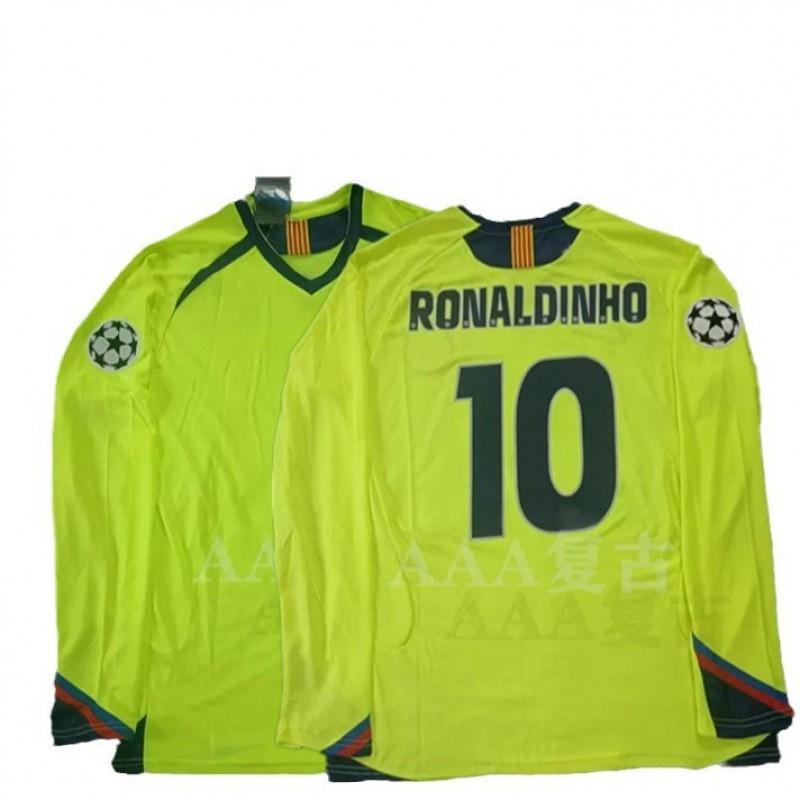 Retro Long Sleeve Football Jersey - Beckham Zidane Messi Ronaldo Classic Soccer Shirt