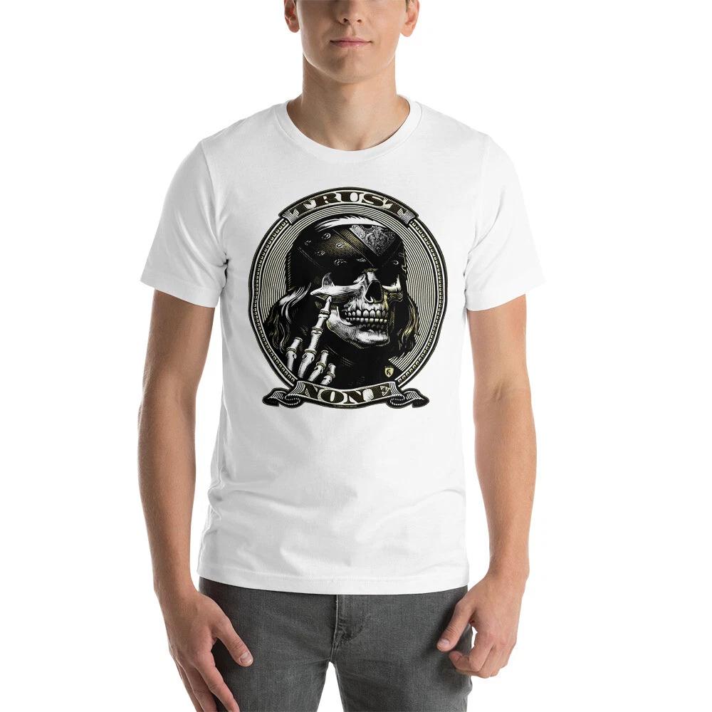 trust none skull awesome graphic design Short-sleeve unisex t-shirt 3XL