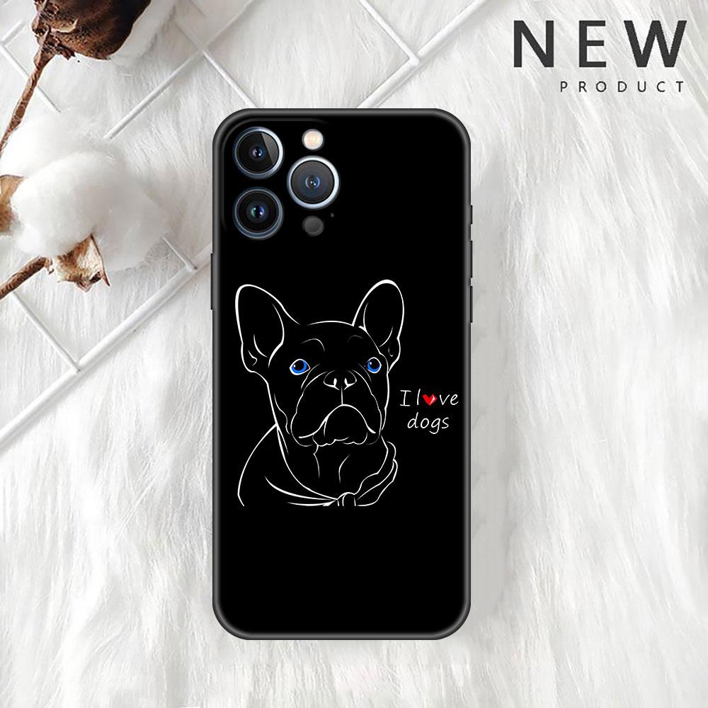 

Чехол для Apple iPhone 11 13 12 14 Pro 7 Plus XR X XS Max 6 6S 13Pro SE 2022, черный силиконовый чехол для телефона с французским бульдогом iPhone 6 6S