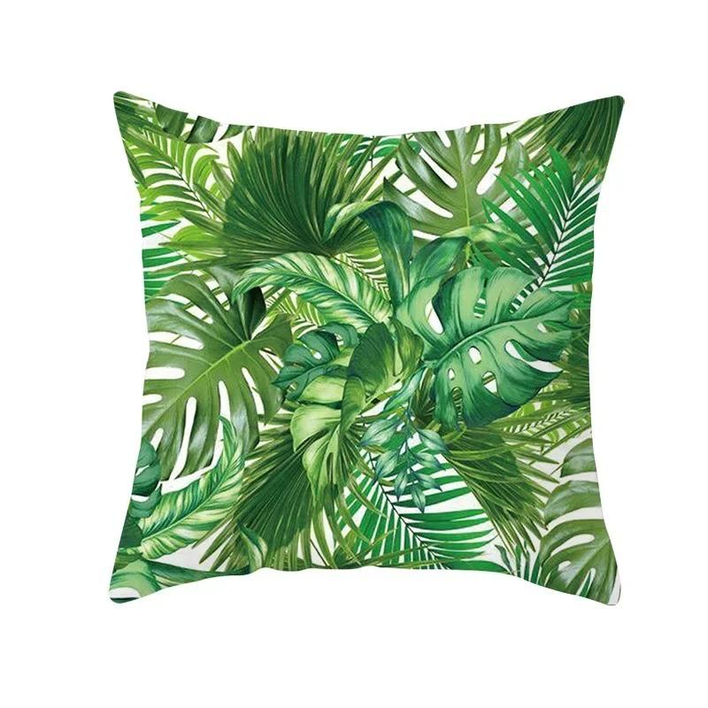 Summer Tropical Plants Summer Green Leaves Pillowcase Bedroom Living Room Sofa Decoration