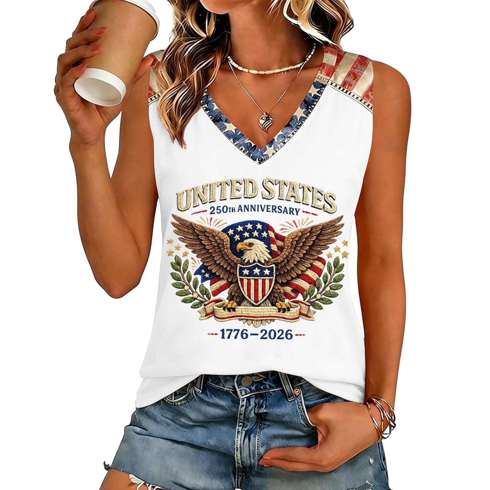 Women s Fashionable V-Neck Casual Print Top XL бежевый