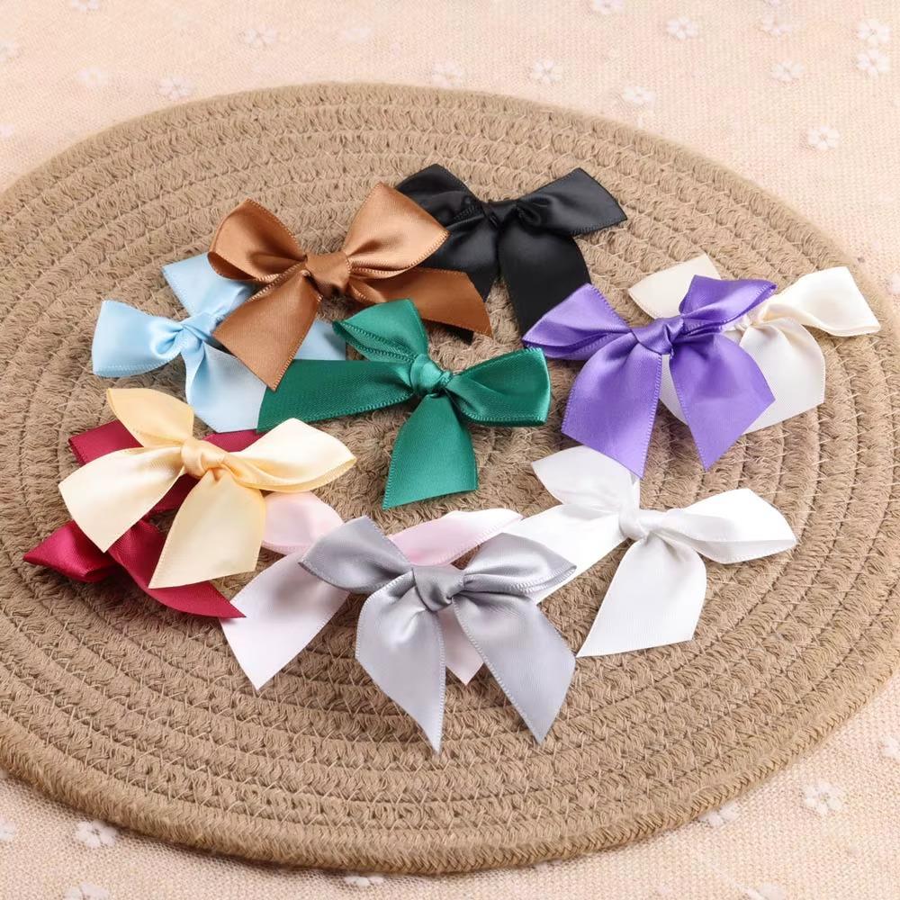 50pcs Colourful Ribbon Bows Polyester Satin for Headwear Clothing DIY Ideal for Wedding Party Gift Craft Decoration Adorable