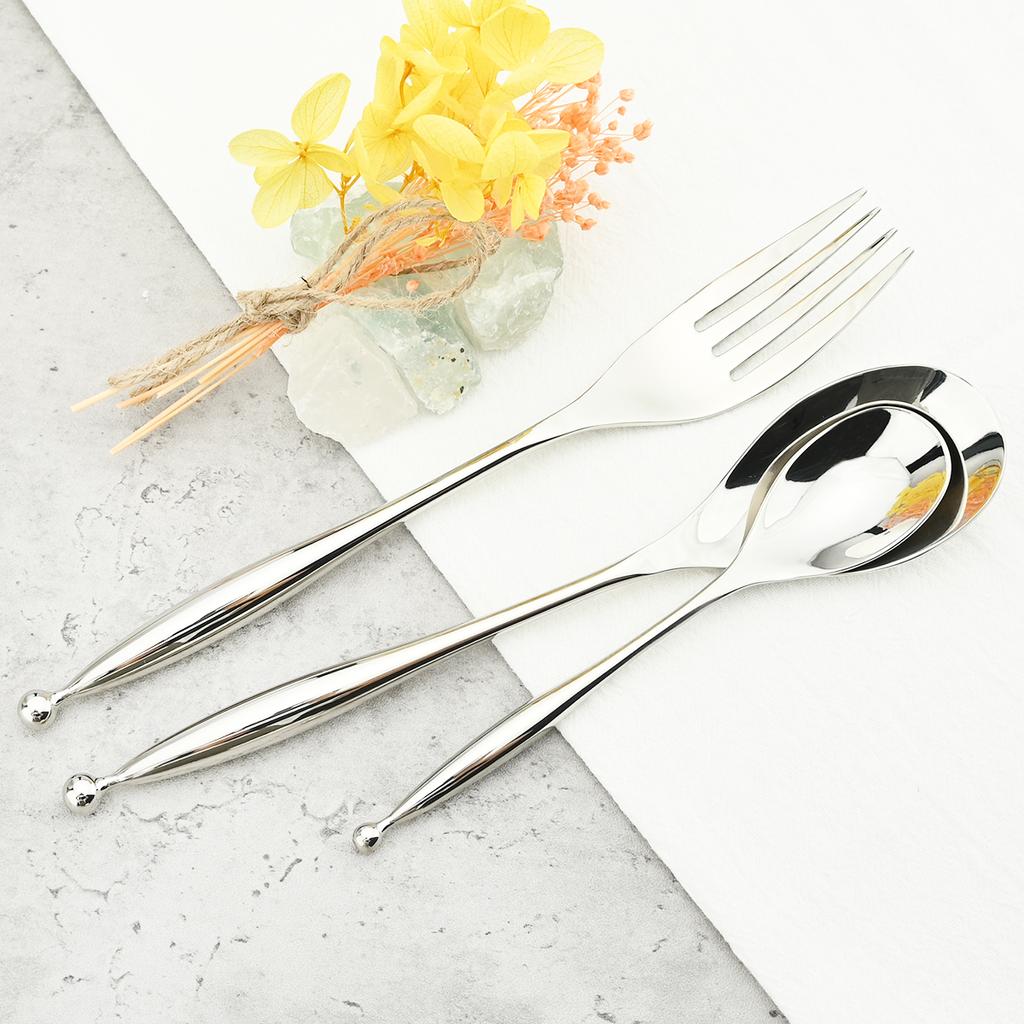 16ks Nůž Vidlička Kávová lžička Sada příborů 18/10 Nerezové nádobí Vysoce kvalitní sada jídelního nádobí Kuchyňské příbory Příbory