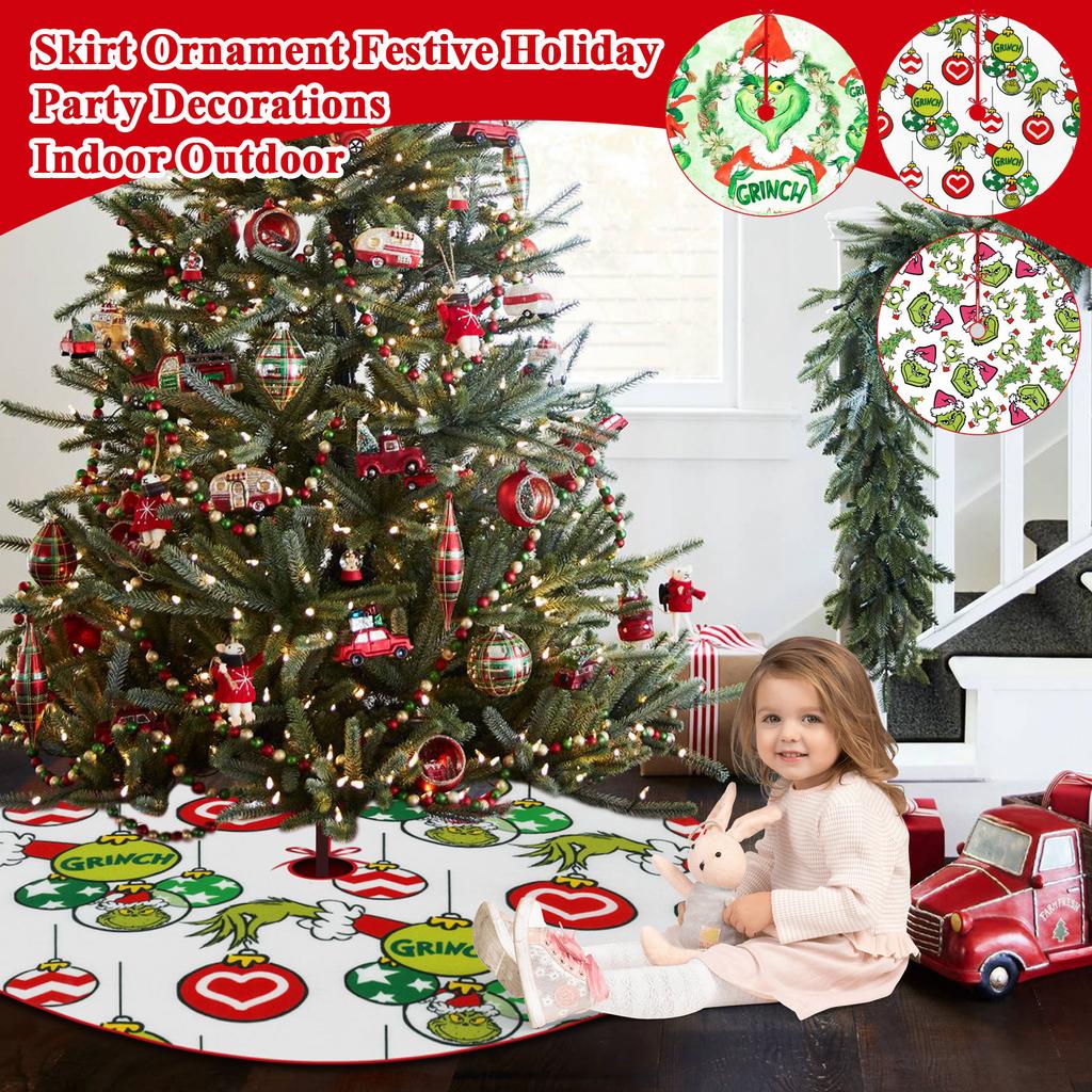 Christmas Tree Crafts Decoration Bottom Tree Skirt Tree Circumference Cartoon Print