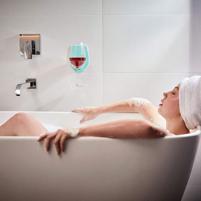 

SHOP-STORY - Porte-verre à vin de baignoire ou de douche - Vert