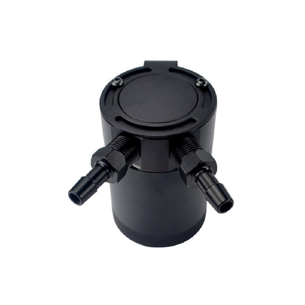 Baffled Oil Catch Can Tank 2-Port Universal 3/8" Npt Inlet Outlet