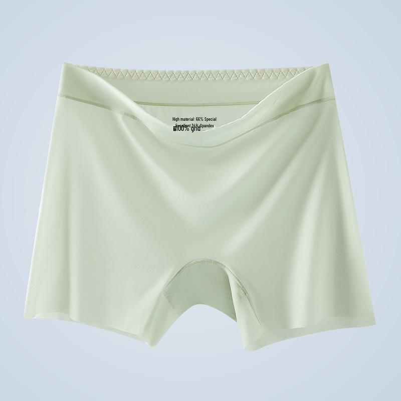Damen Anti-Licht Nahtlose Eis Seide Boxer Sicherheitsshorts - Große Größen, Weiß