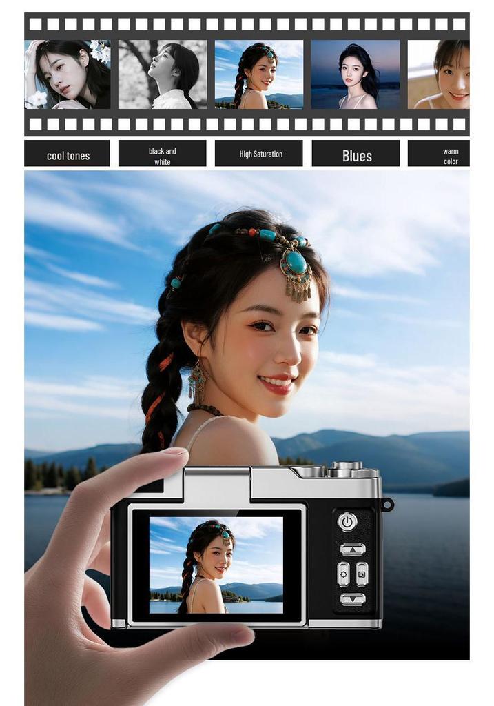 2026 Retro 4K HD Flip Screen Mirrorless Digital Camera for Students & Travel